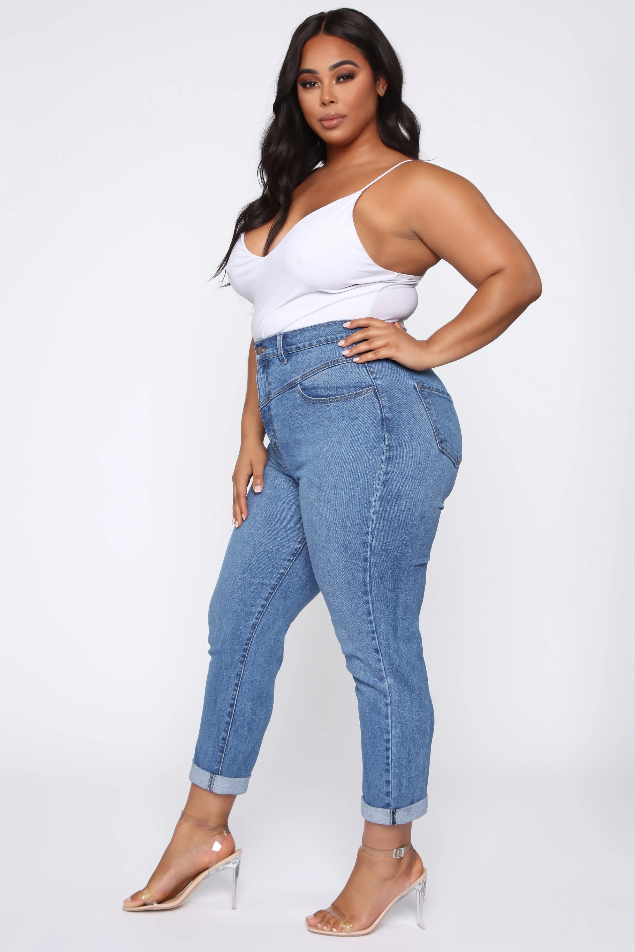 Affair Of The Heart Mom Jeans - Medium Blue Wash