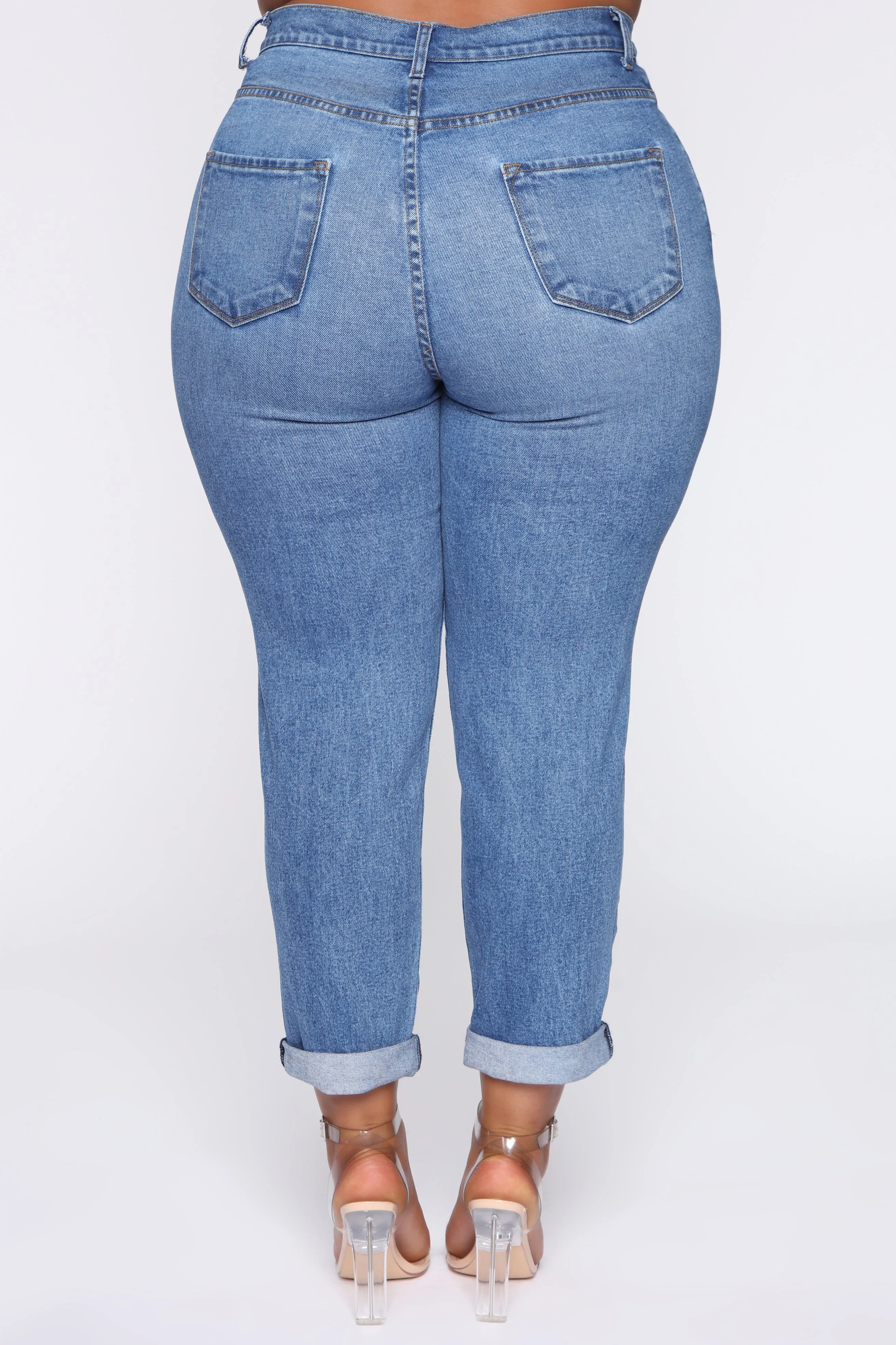 Affair Of The Heart Mom Jeans - Medium Blue Wash