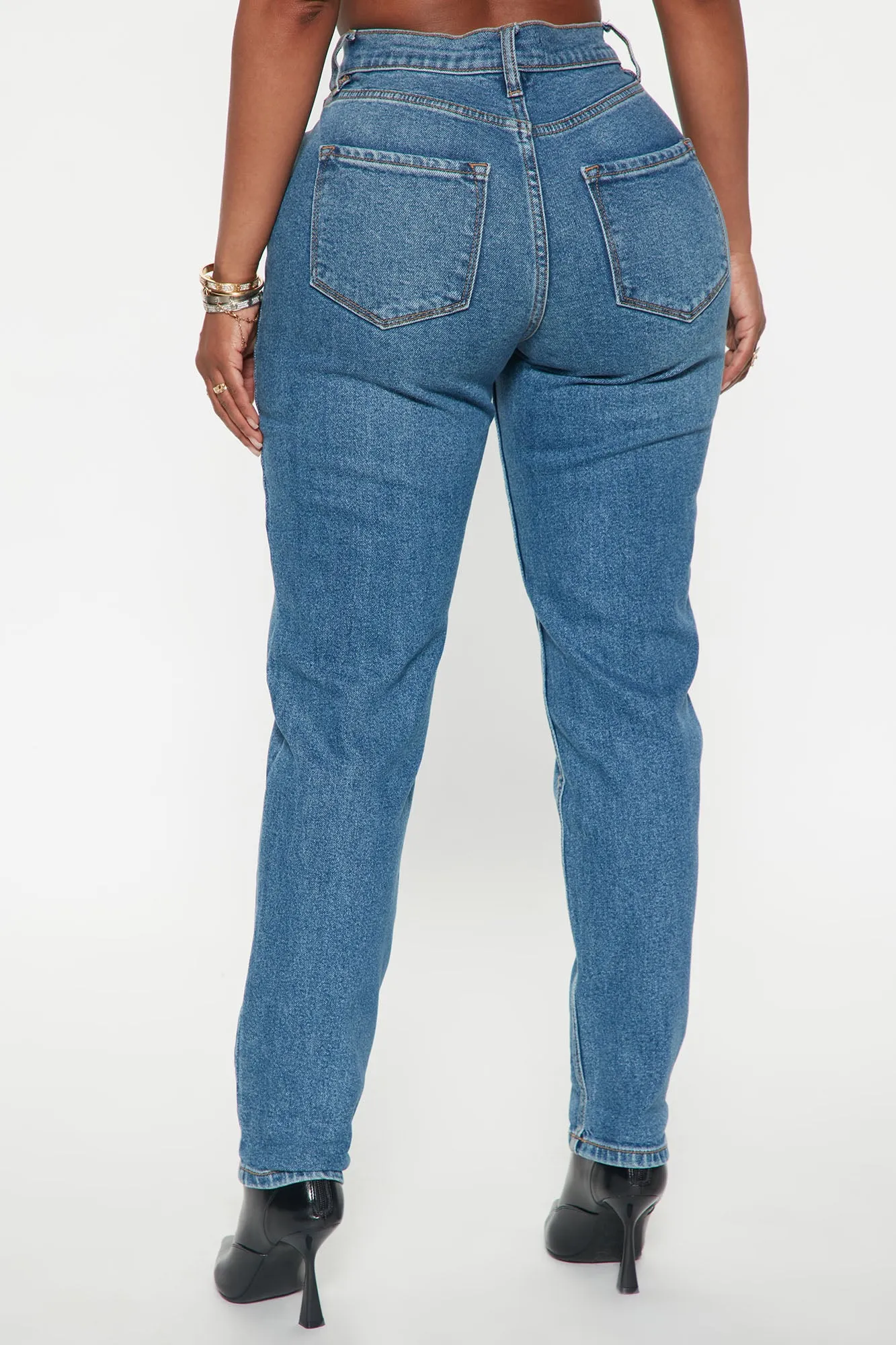 Affair Of The Heart Mom Jeans - Medium Blue Wash