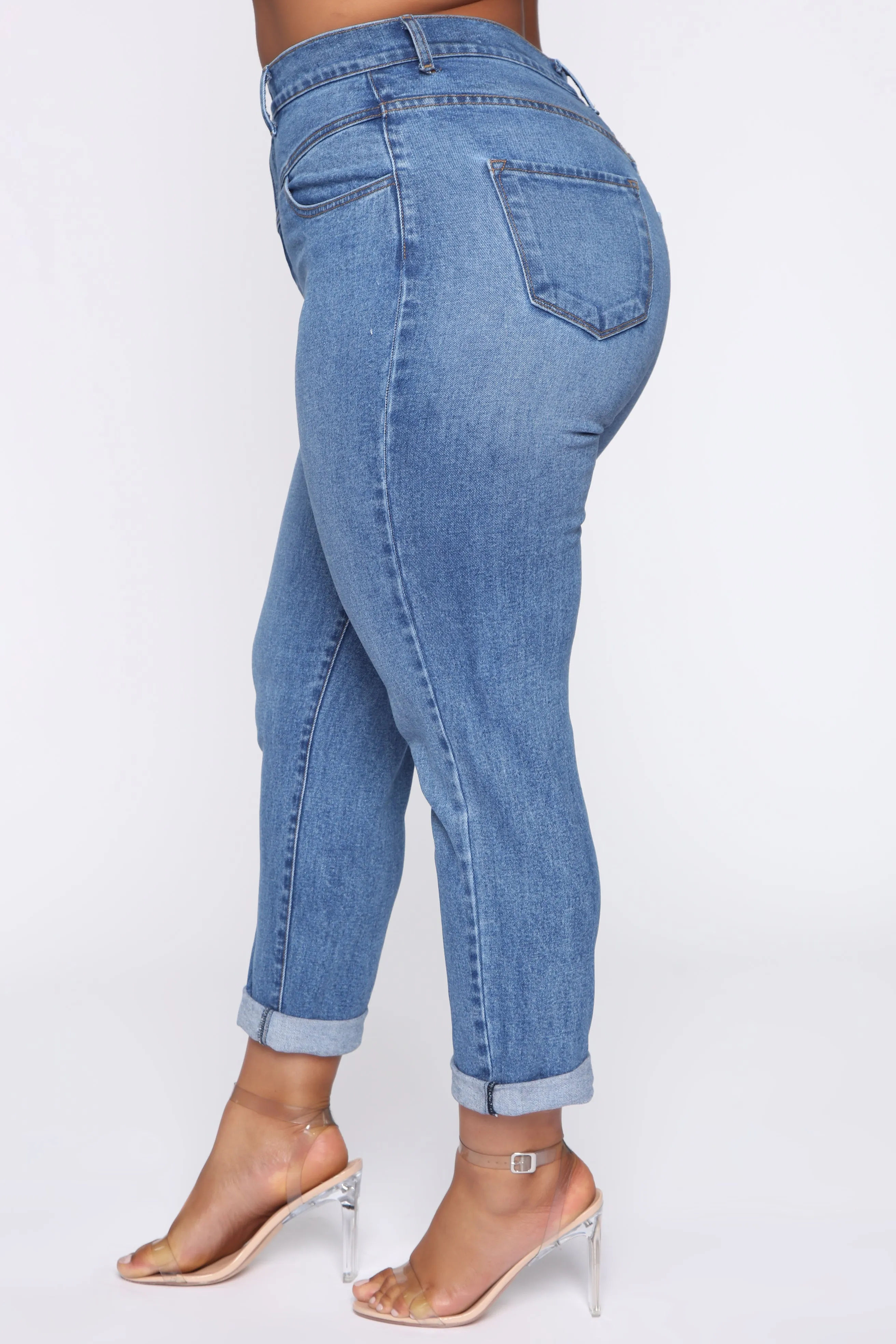 Affair Of The Heart Mom Jeans - Medium Blue Wash