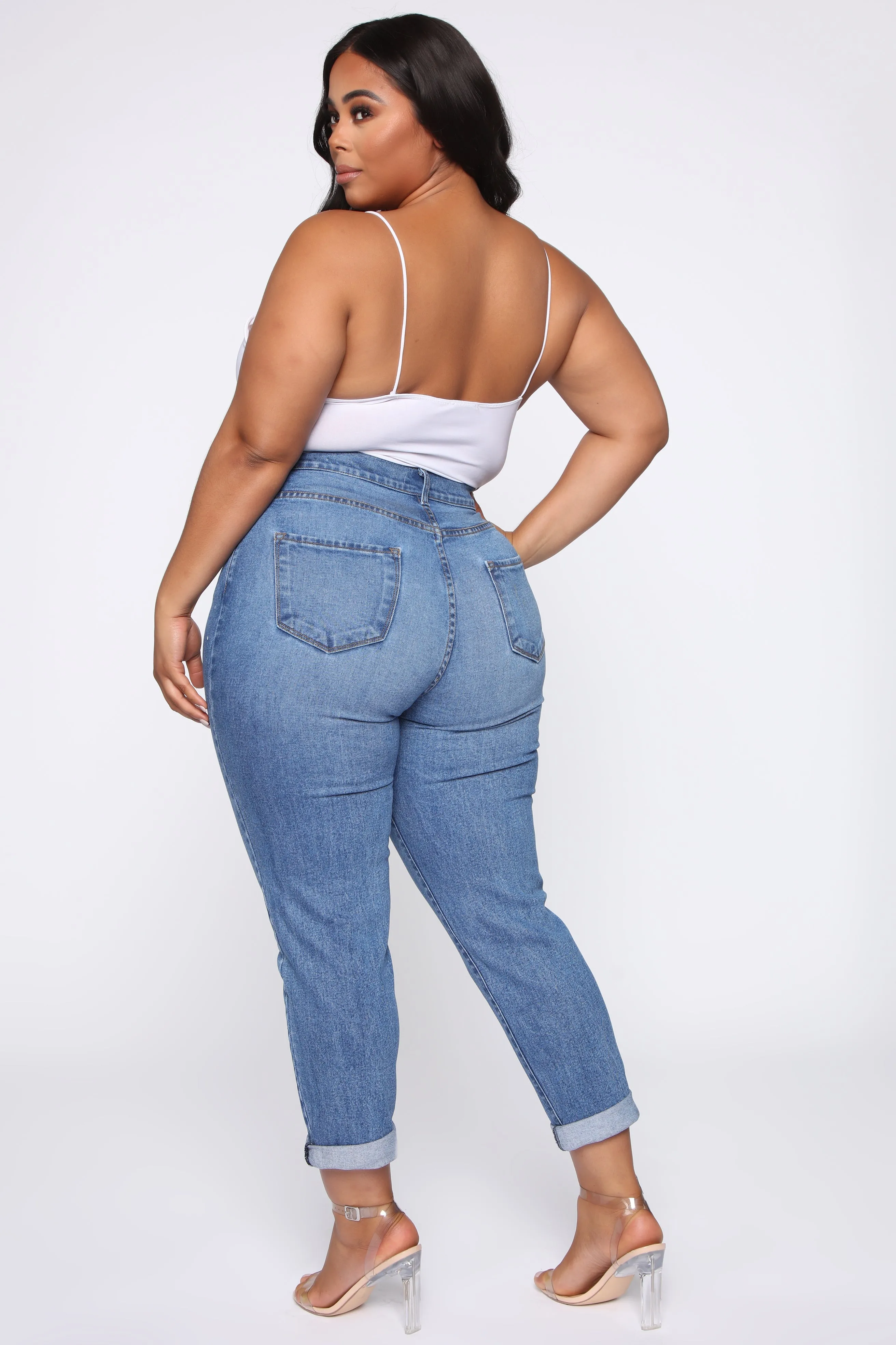 Affair Of The Heart Mom Jeans - Medium Blue Wash