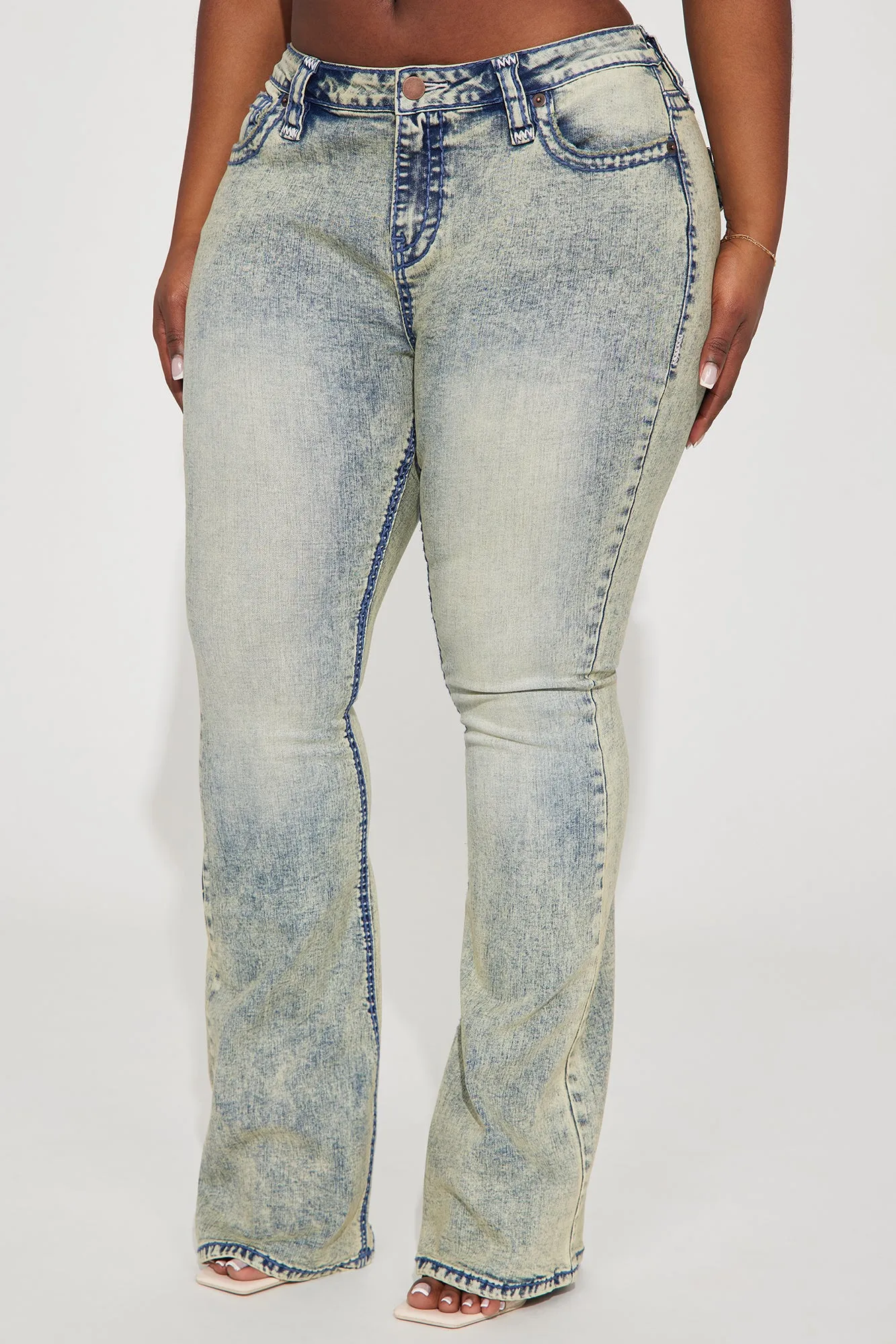 All At Once Stretch Flare Jeans - Light Wash