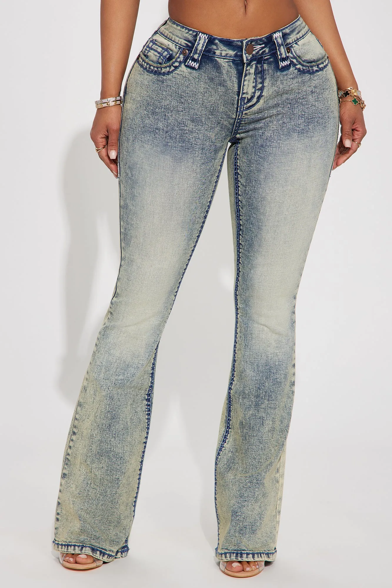 All At Once Stretch Flare Jeans - Light Wash