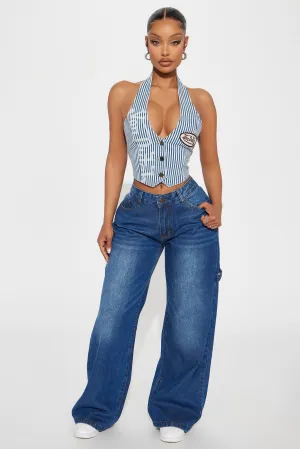 Apply The Pressure  Carpenter Baggy Jeans - Dark Wash