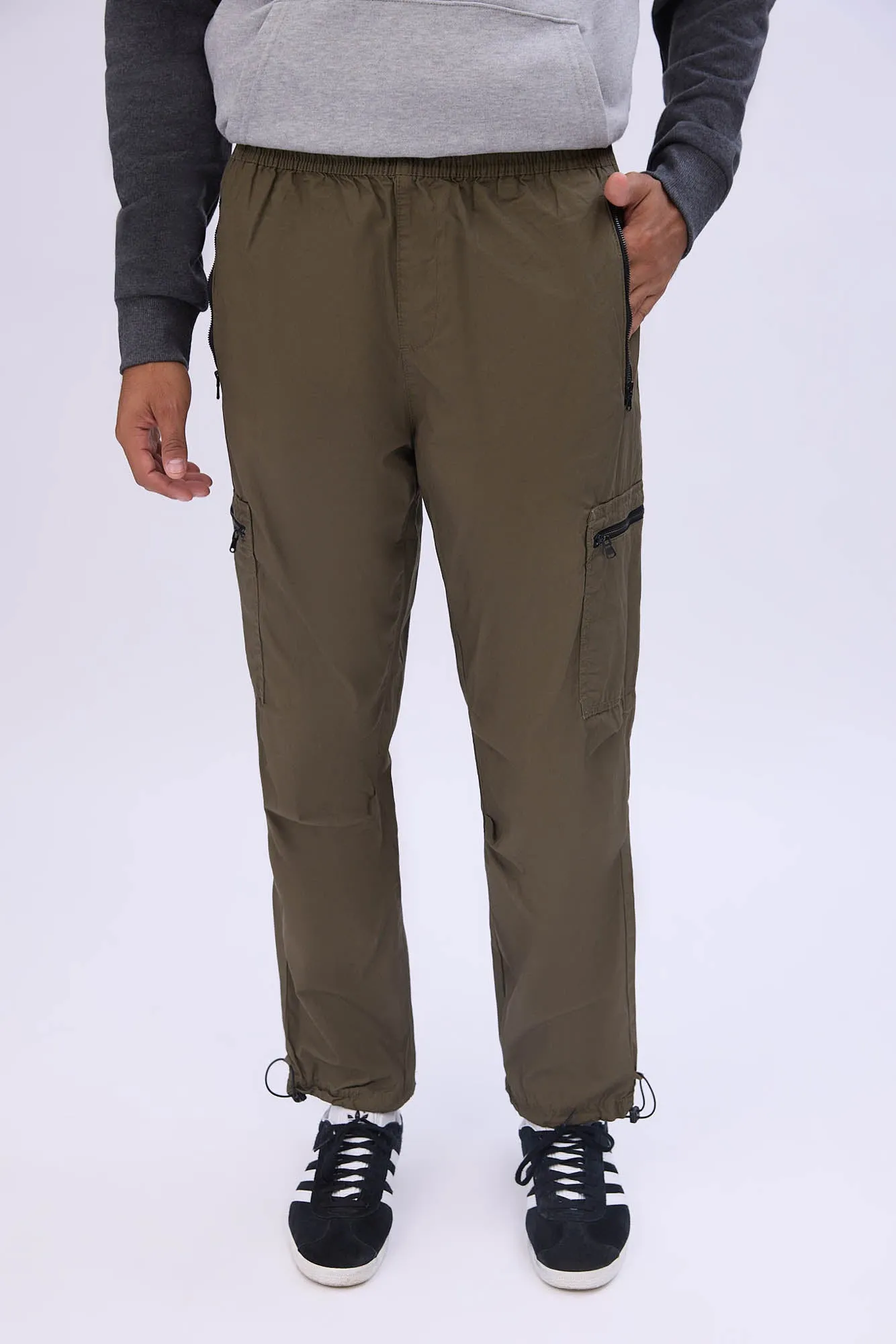Arsenic Mens Poplin Zipper Cargo Pant