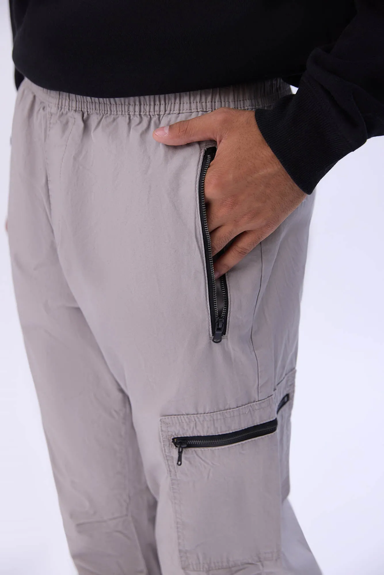 Arsenic Mens Poplin Zipper Cargo Pant