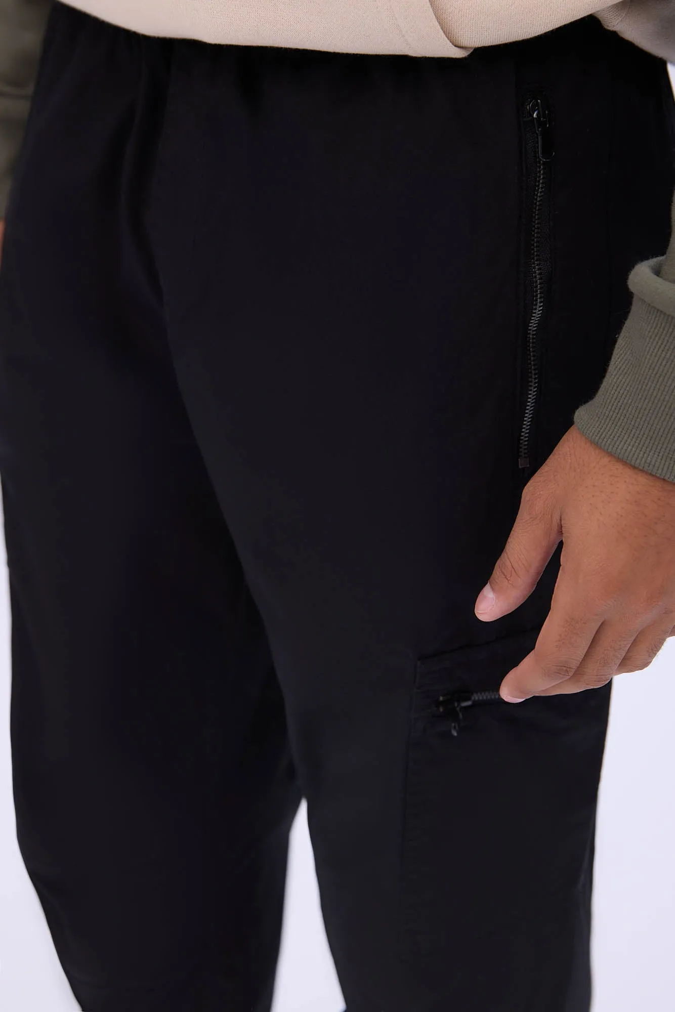 Arsenic Mens Poplin Zipper Cargo Pant
