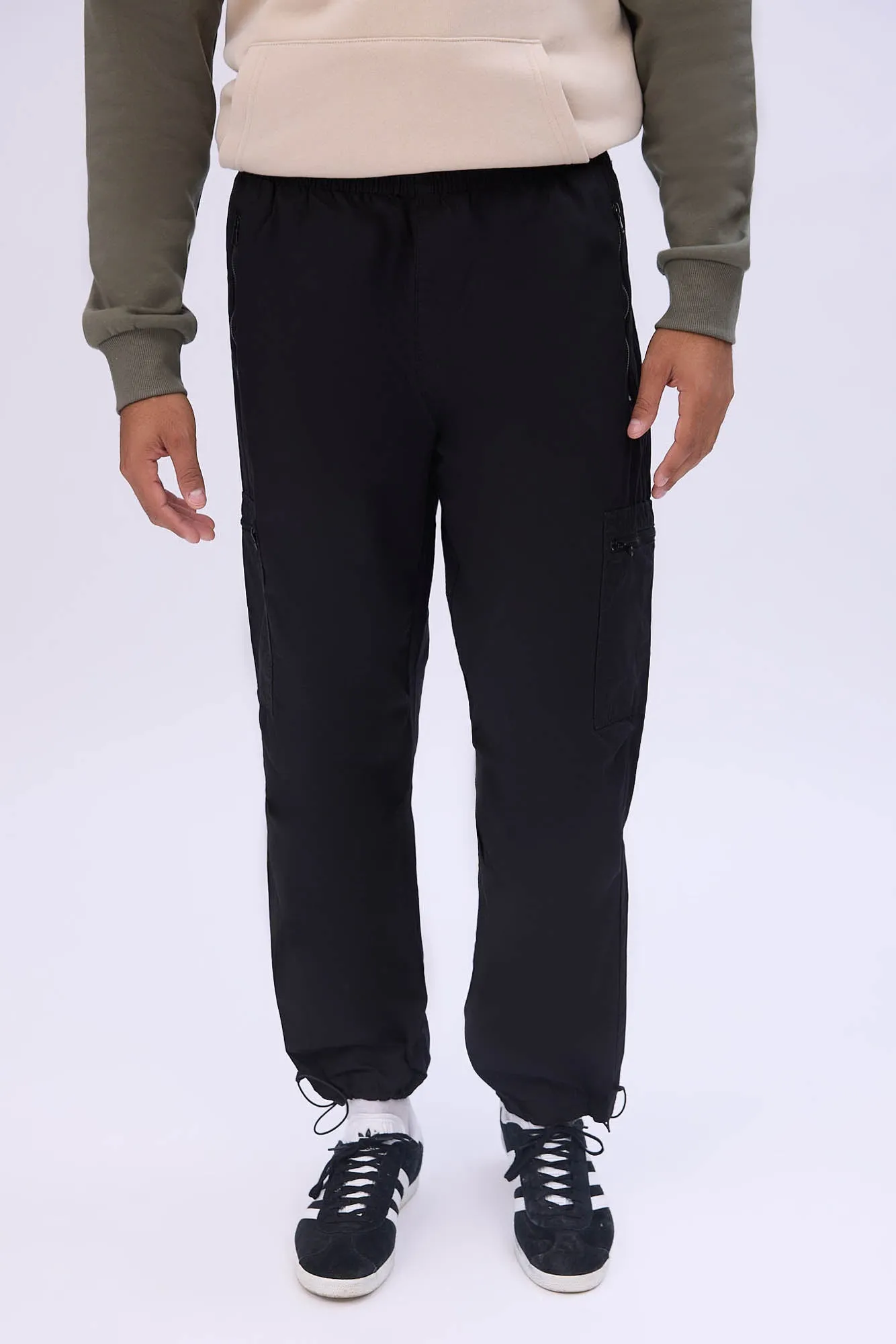 Arsenic Mens Poplin Zipper Cargo Pant