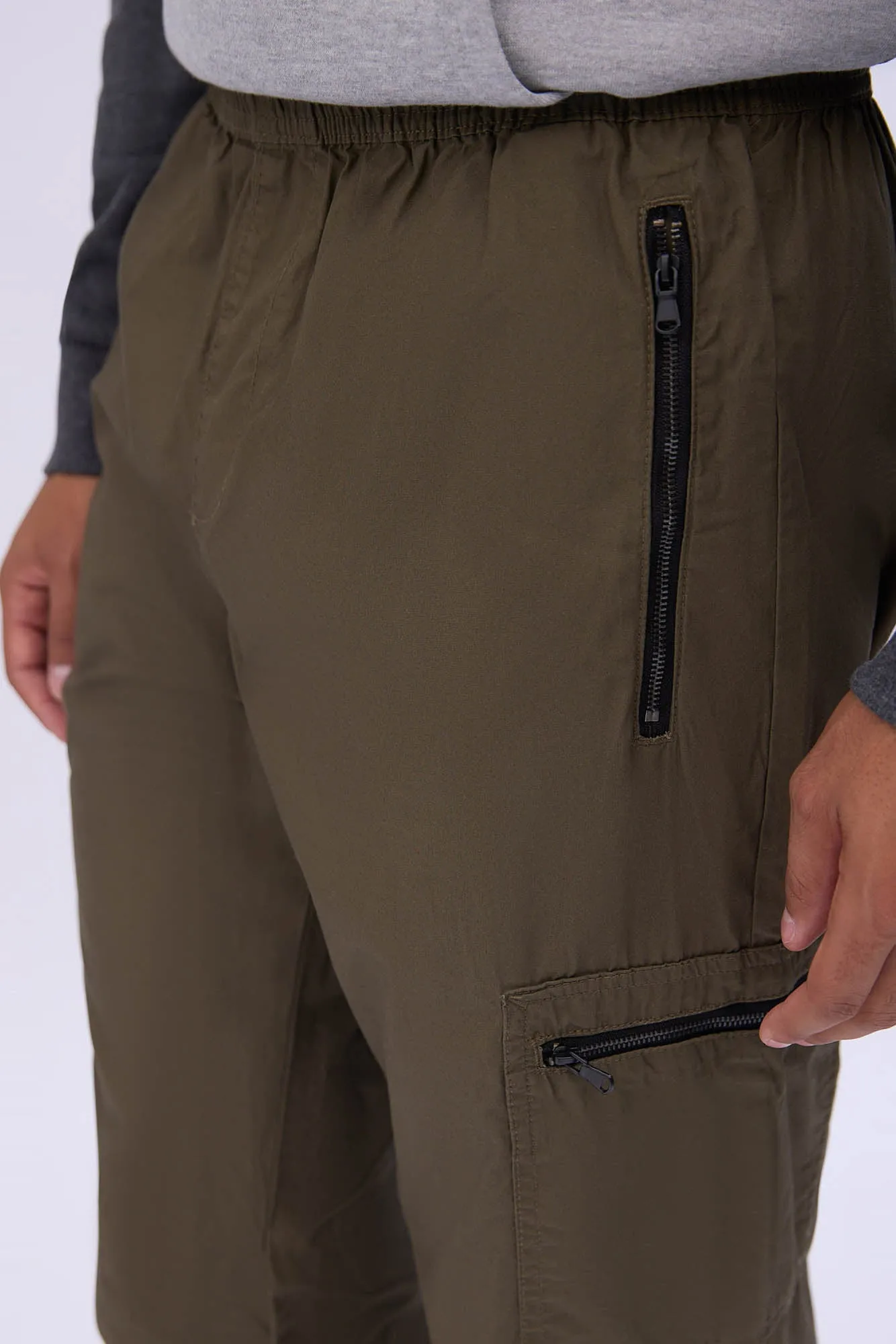 Arsenic Mens Poplin Zipper Cargo Pant