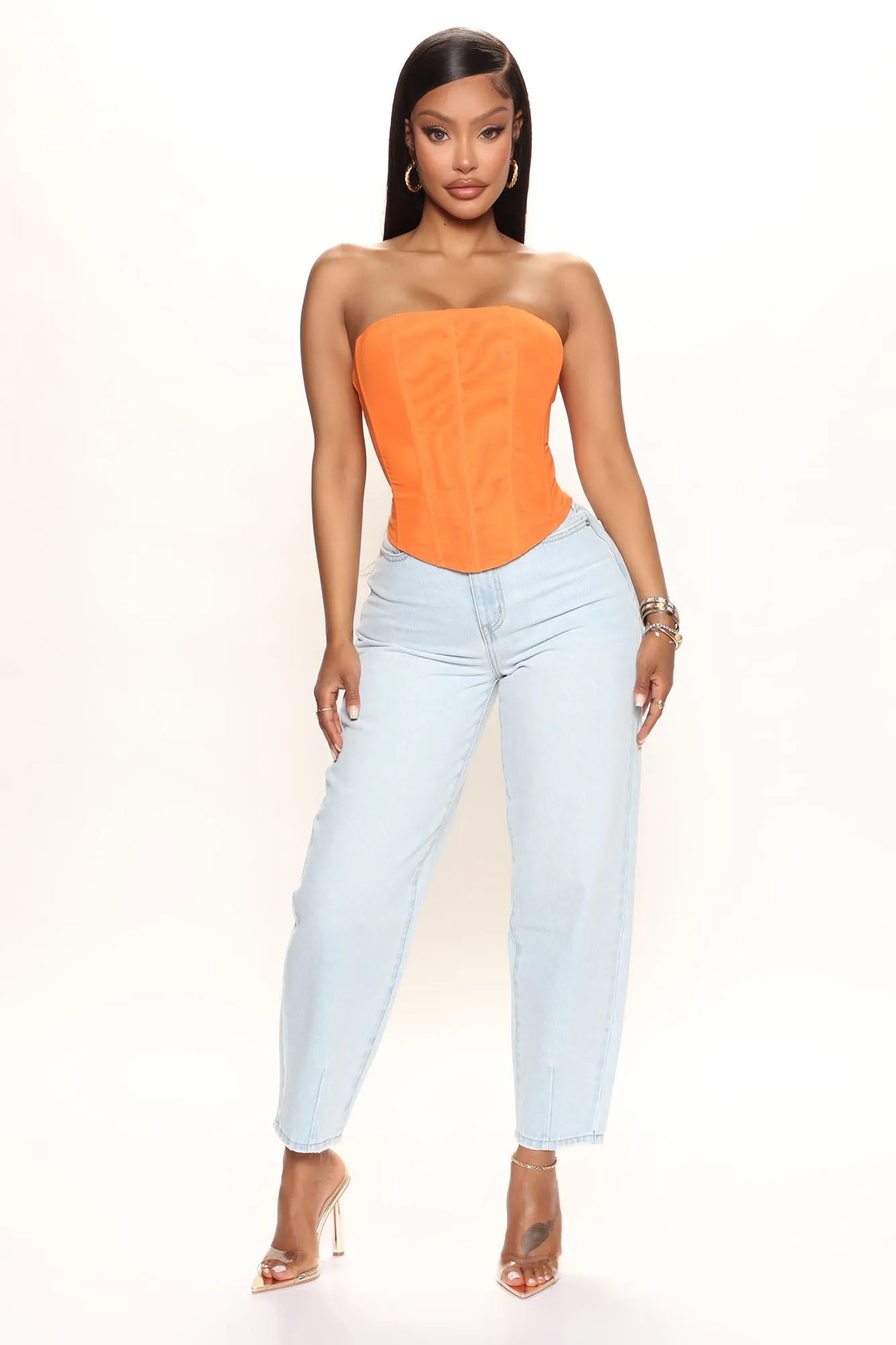 Away We Go Balloon Mom Jeans - Light Blue Wash