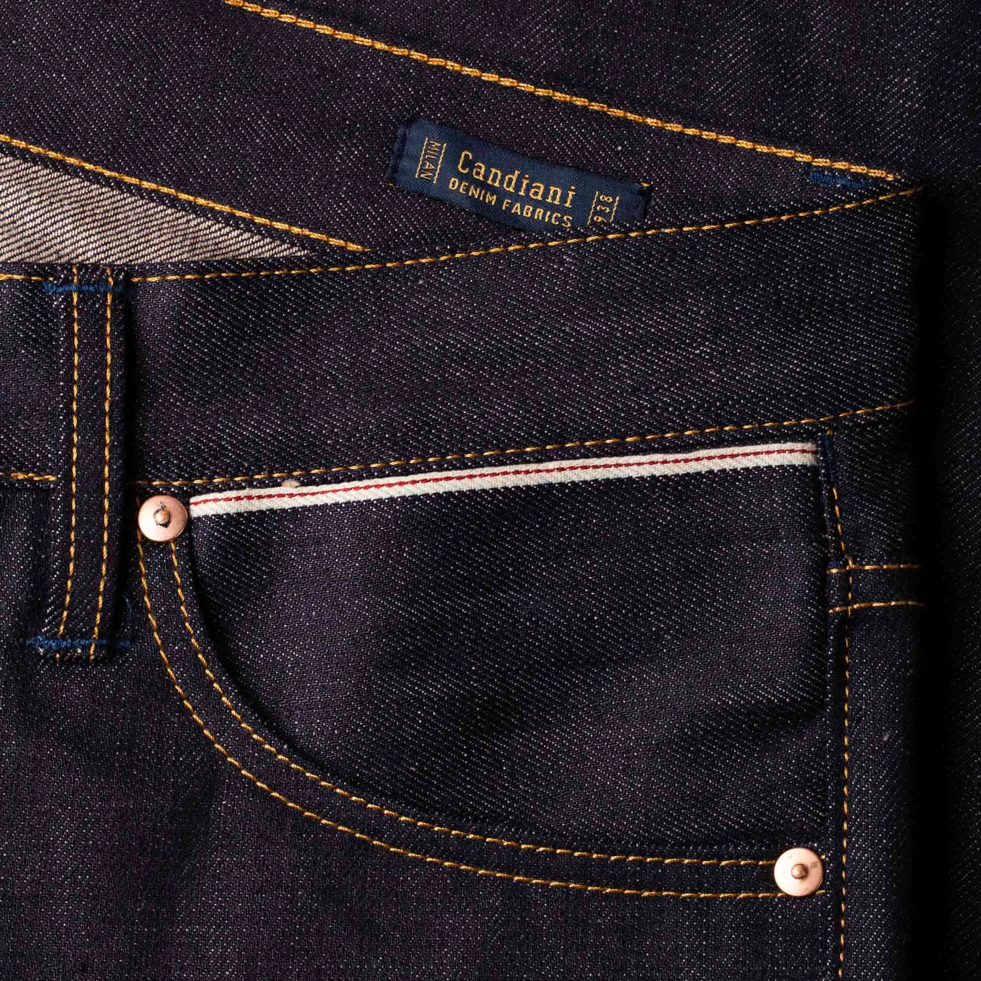B-02 STRAIGHT 13 oz. brown cotton selvedge