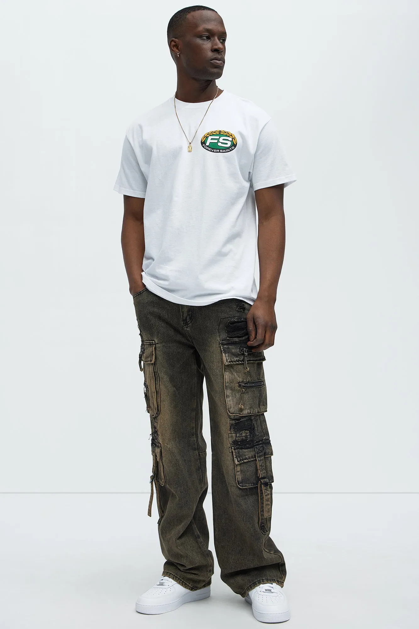 Baggy Mission Ready Cargo Jeans - Black Wash