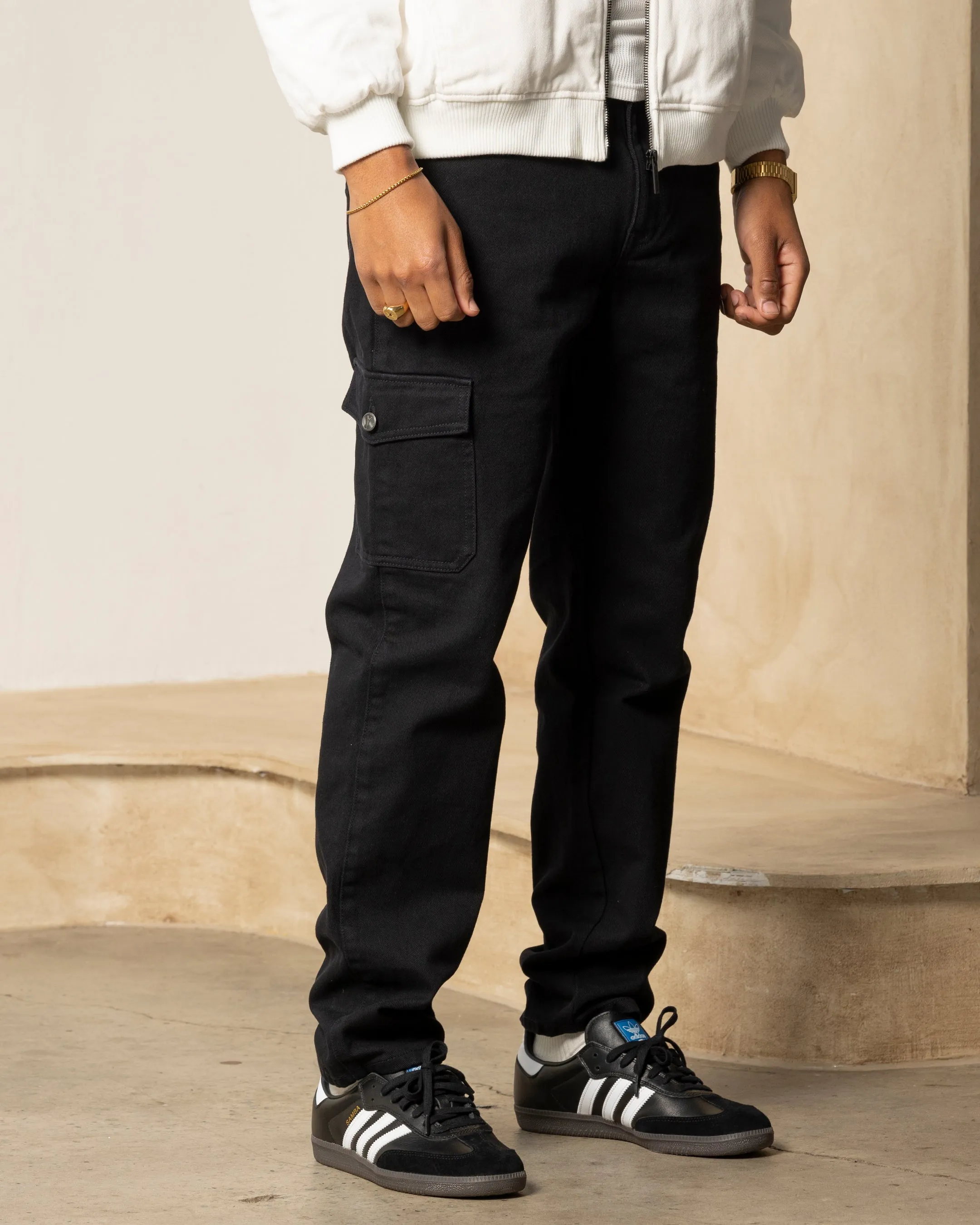 Carre Tactic Cargo Slim Jeans Black