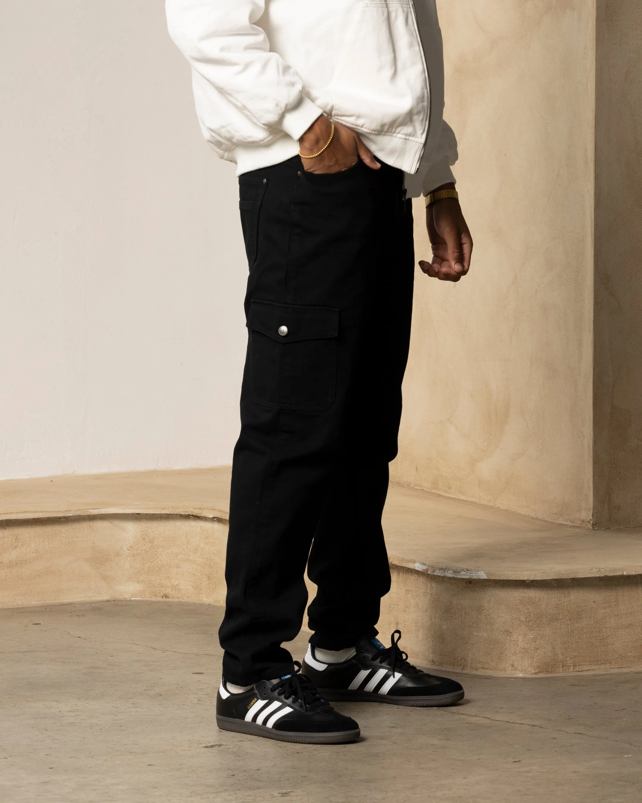 Carre Tactic Cargo Slim Jeans Black