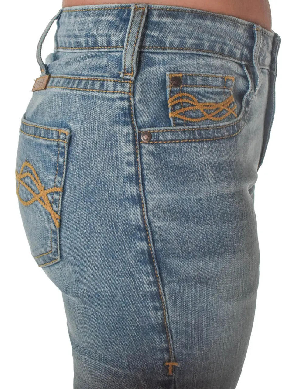 Cowgirl Tuff Denim Blues Natural Waist Bootcut Jean - Denim Blues