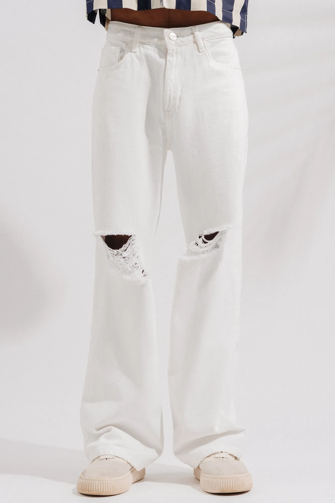 Easy White Men's Straight Fit Jeans