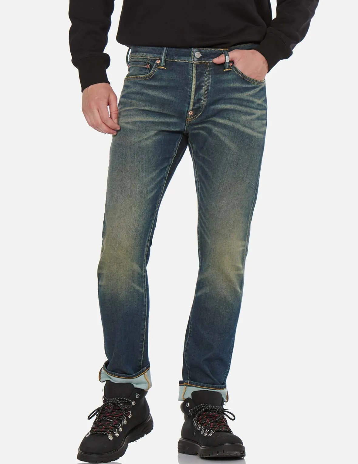 Ecru Seagull Sand-Washed Slim Straight fit Jeans #2010