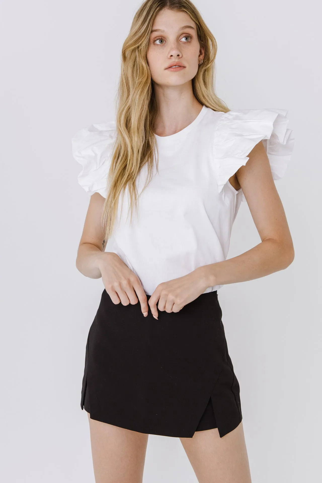 English Factory - Short Balloon Sleeve Top