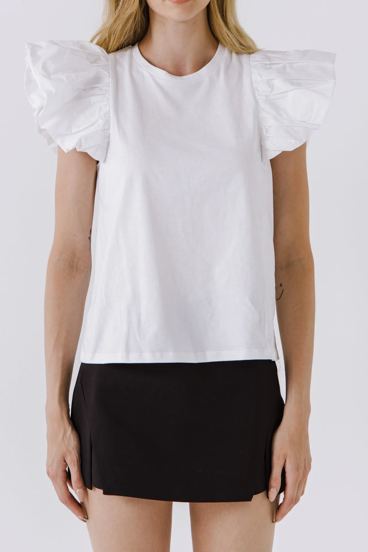 English Factory - Short Balloon Sleeve Top