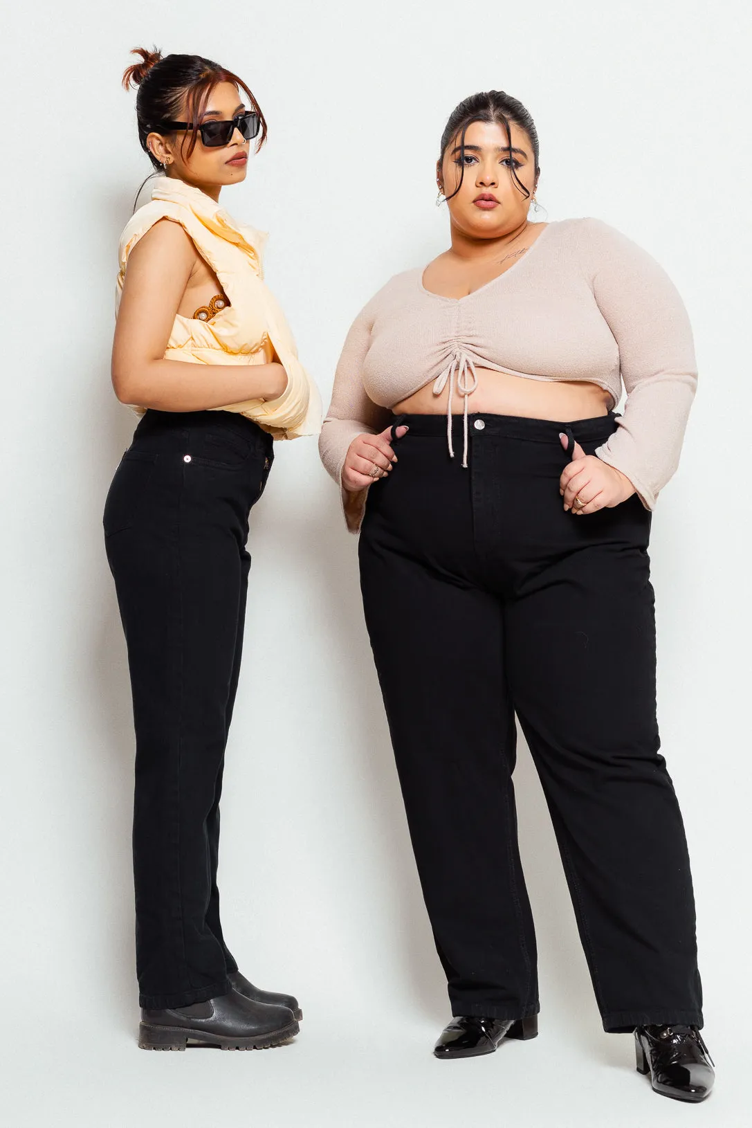 High Rise Black Mom Jeans