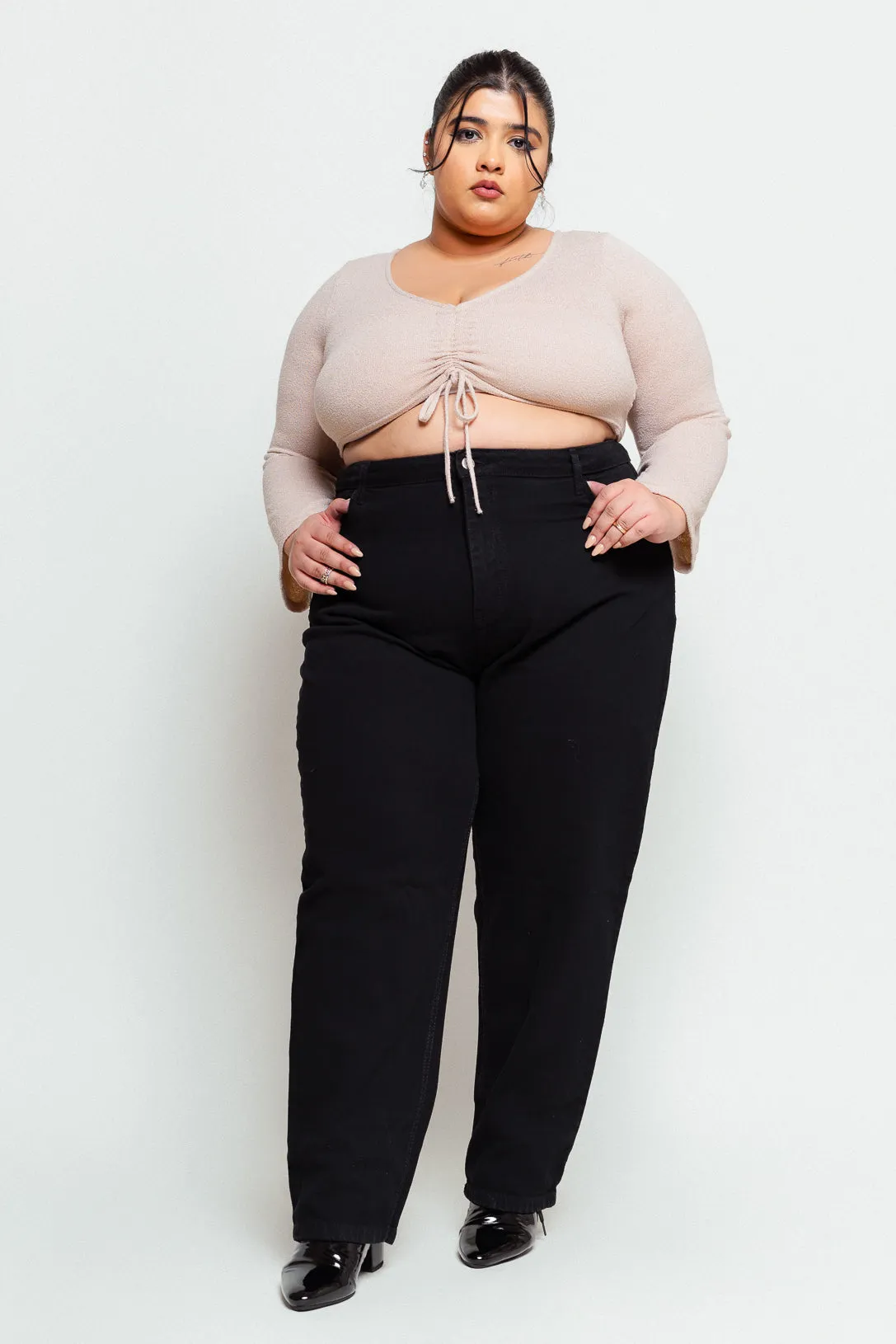 High Rise Black Mom Jeans