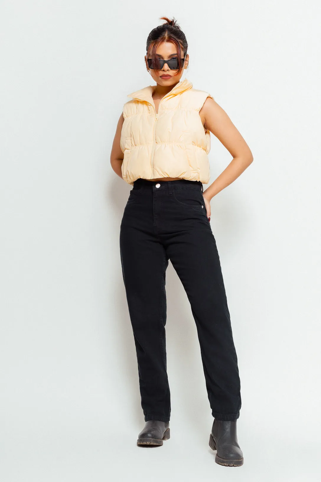 High Rise Black Mom Jeans
