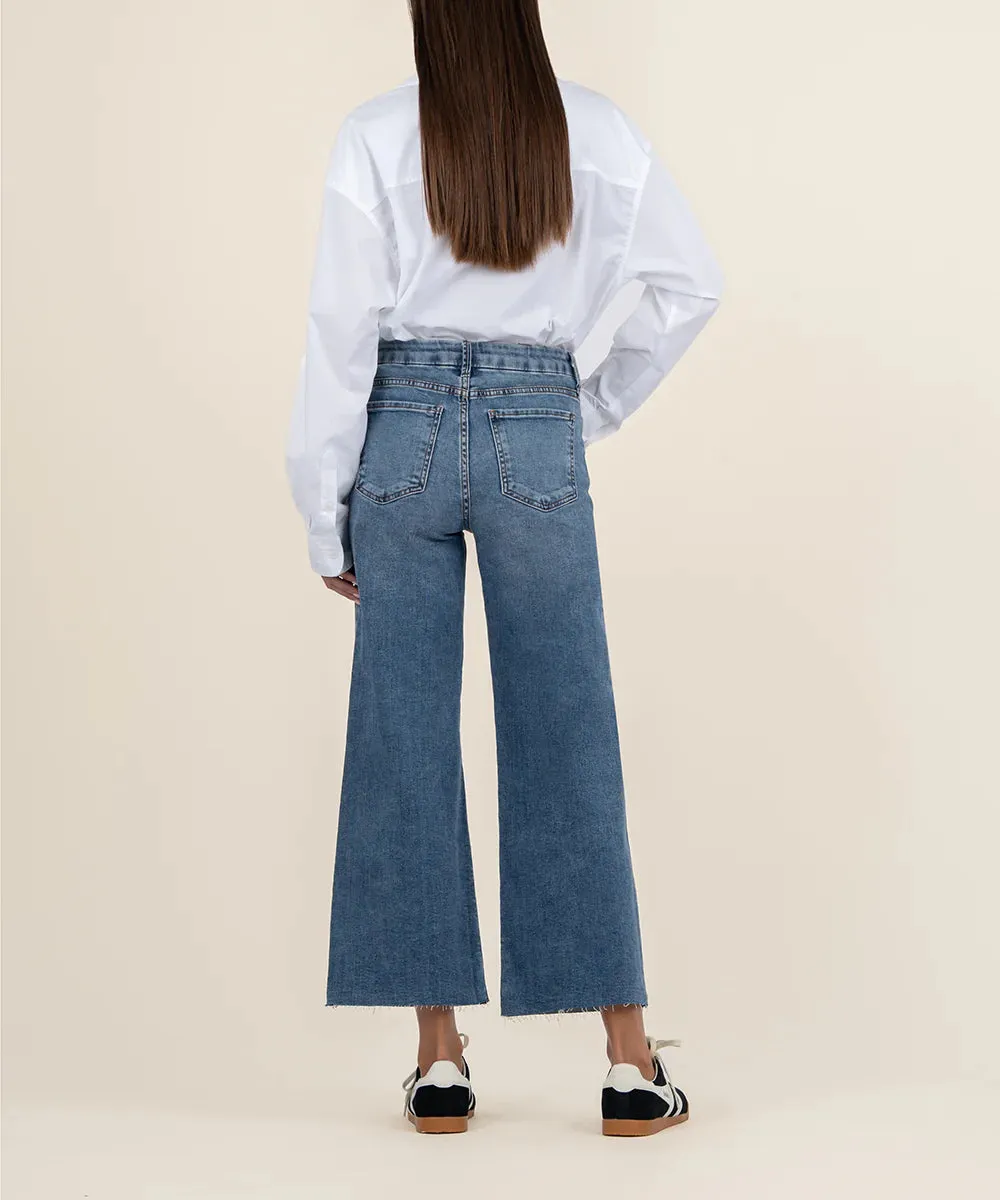 Kut from the Kloth Meg High Rise Fab AB Wide Leg Raw Hem In Gripping
