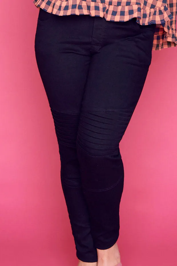 LA Moto Dark Denim Jeggings