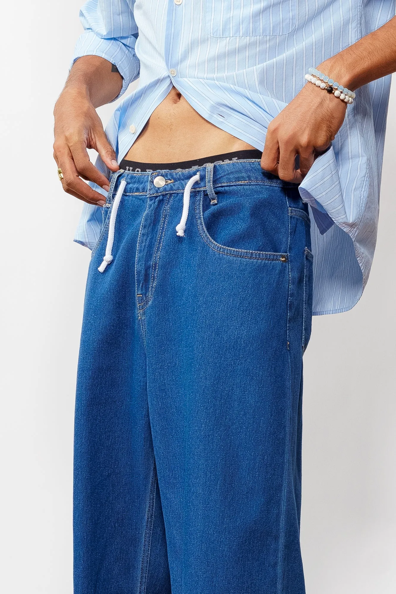 Low Rise Men's Drawcord Jeans