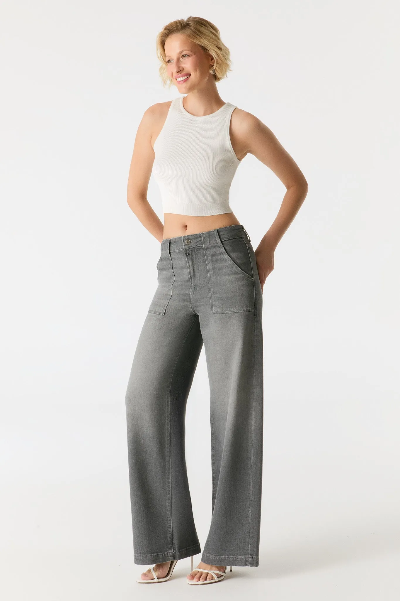 Lulu High Waist Jeans Grey VT