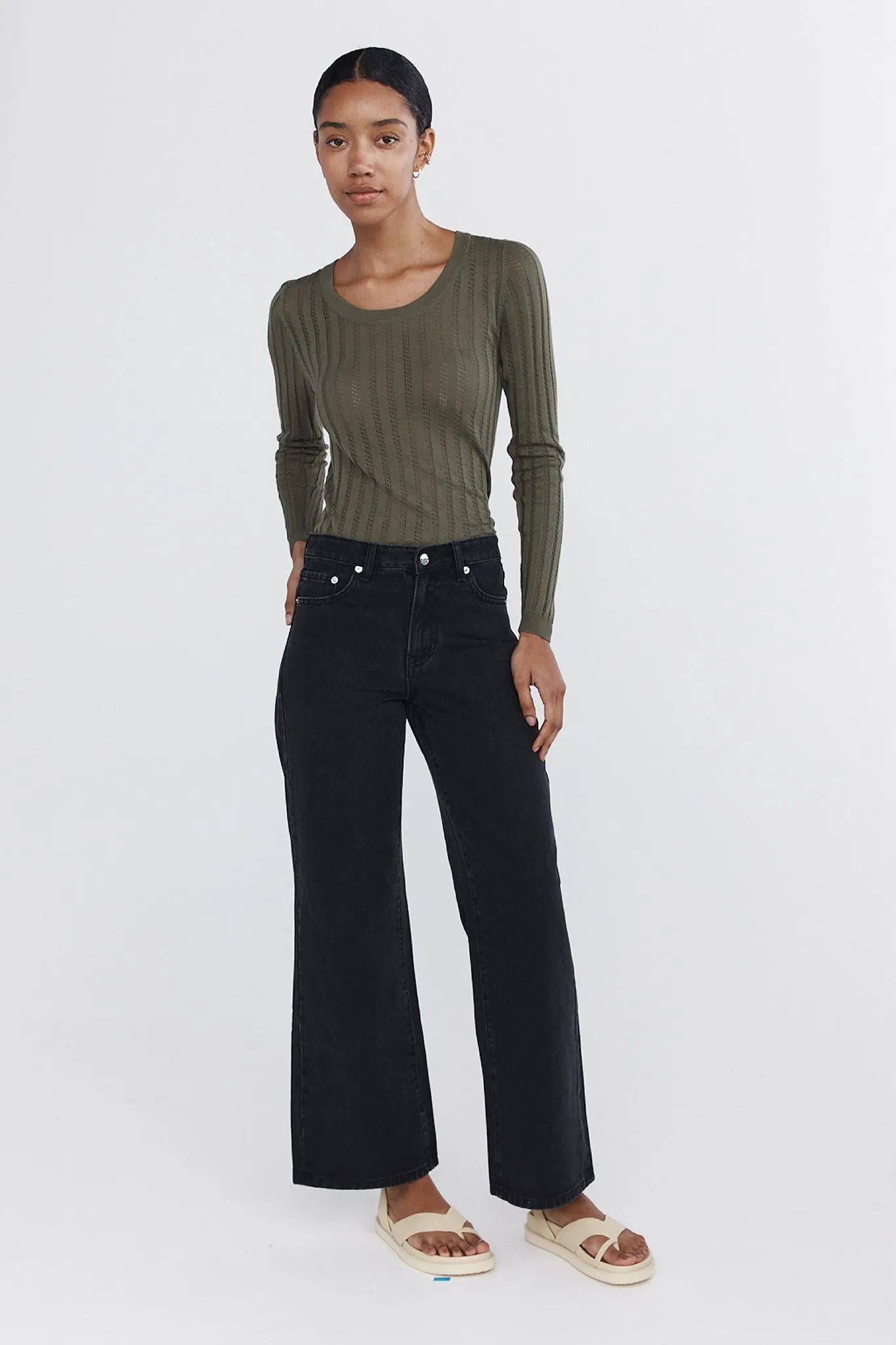 Marle Wide Leg Jean - Black`