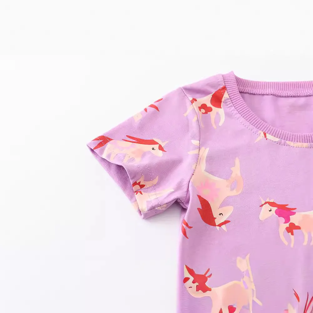 Pink  Cartoon Short-Sleeved T-Shirt
