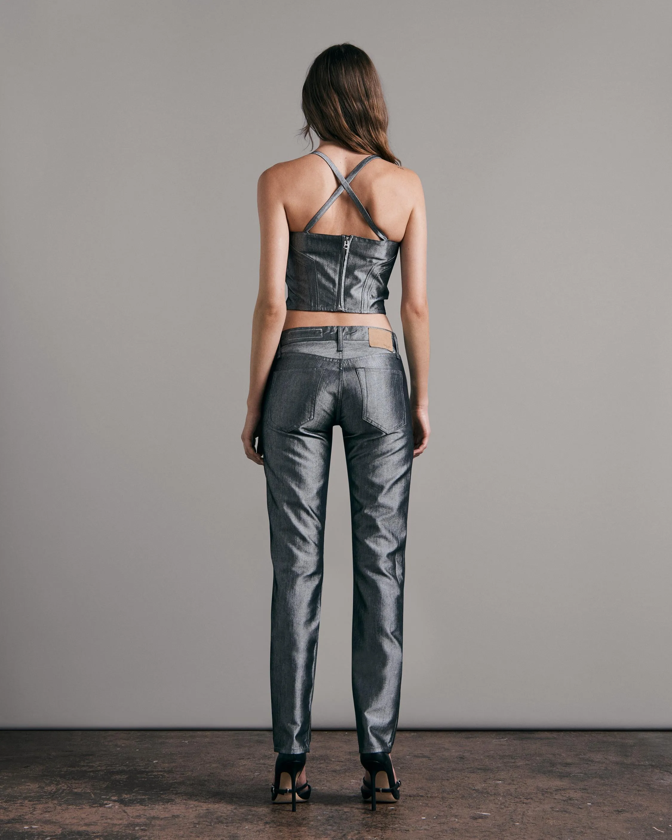 Piper Shine Low-Rise Straight Jeans