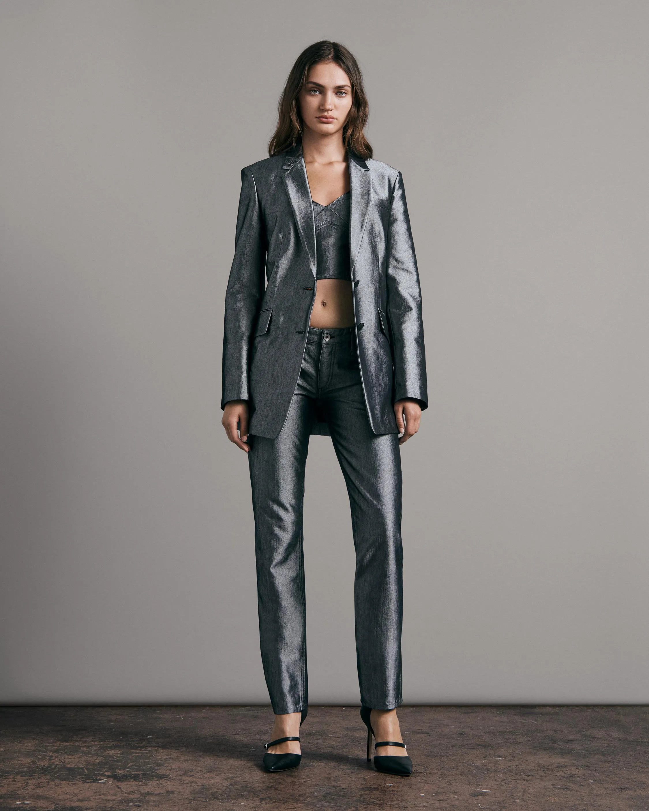 Piper Shine Low-Rise Straight Jeans
