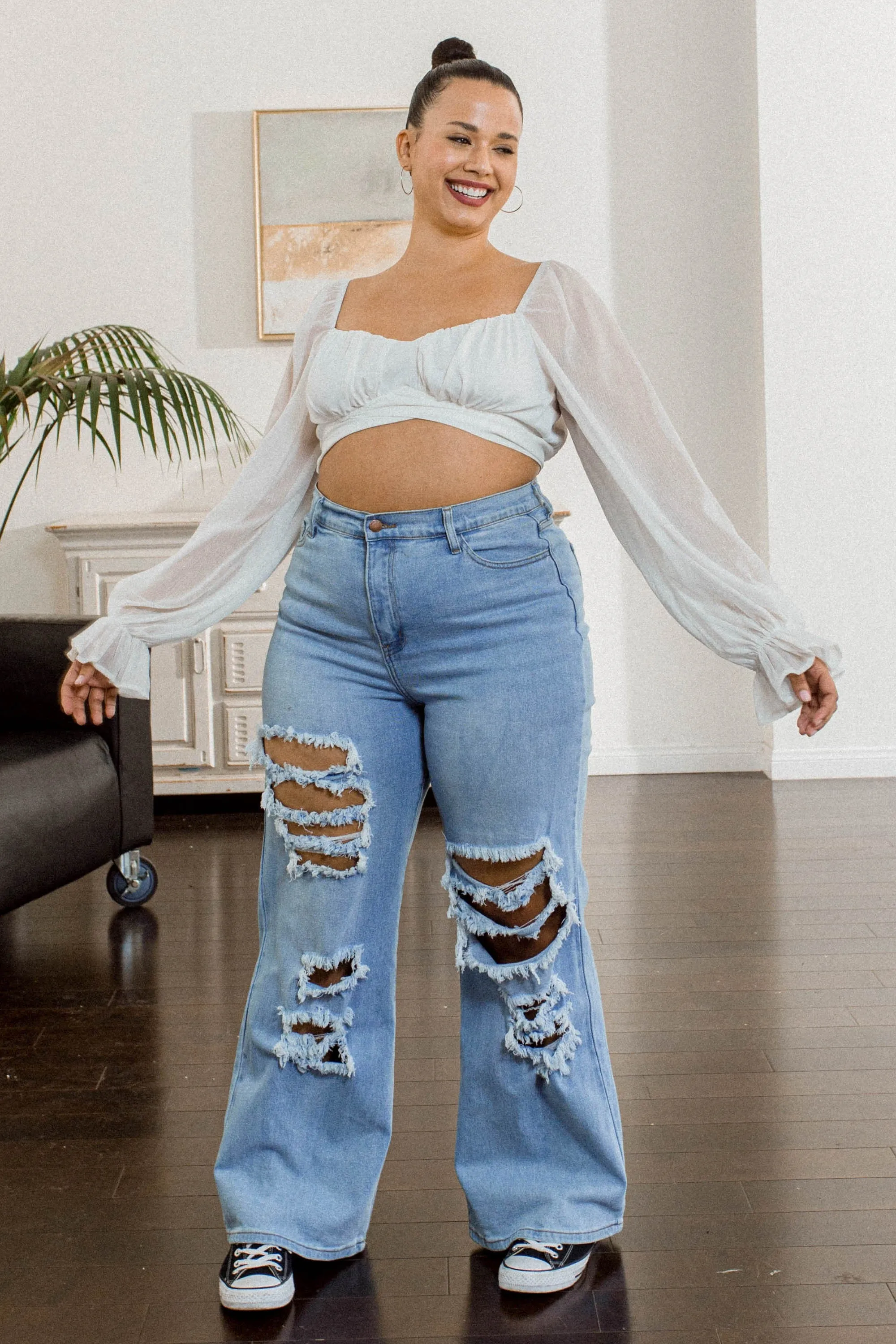 Plus Issa Wide Bootcut Jeans