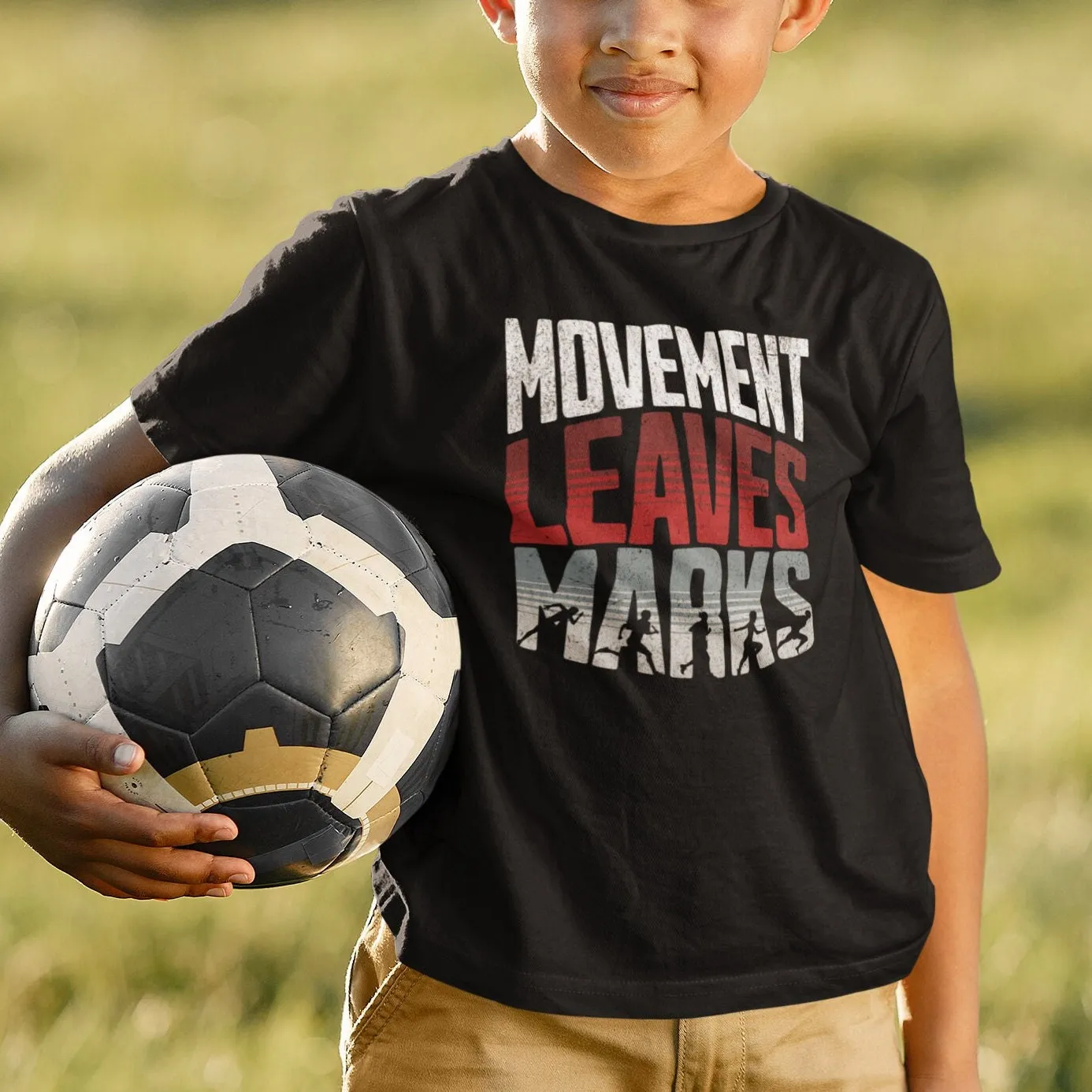 Soccer Leaves Marks Graphic Tee, Distressed Text Inspired T-Shirt, Retro Style Casual Wear Unisex, Soft Cotton Shirt for All