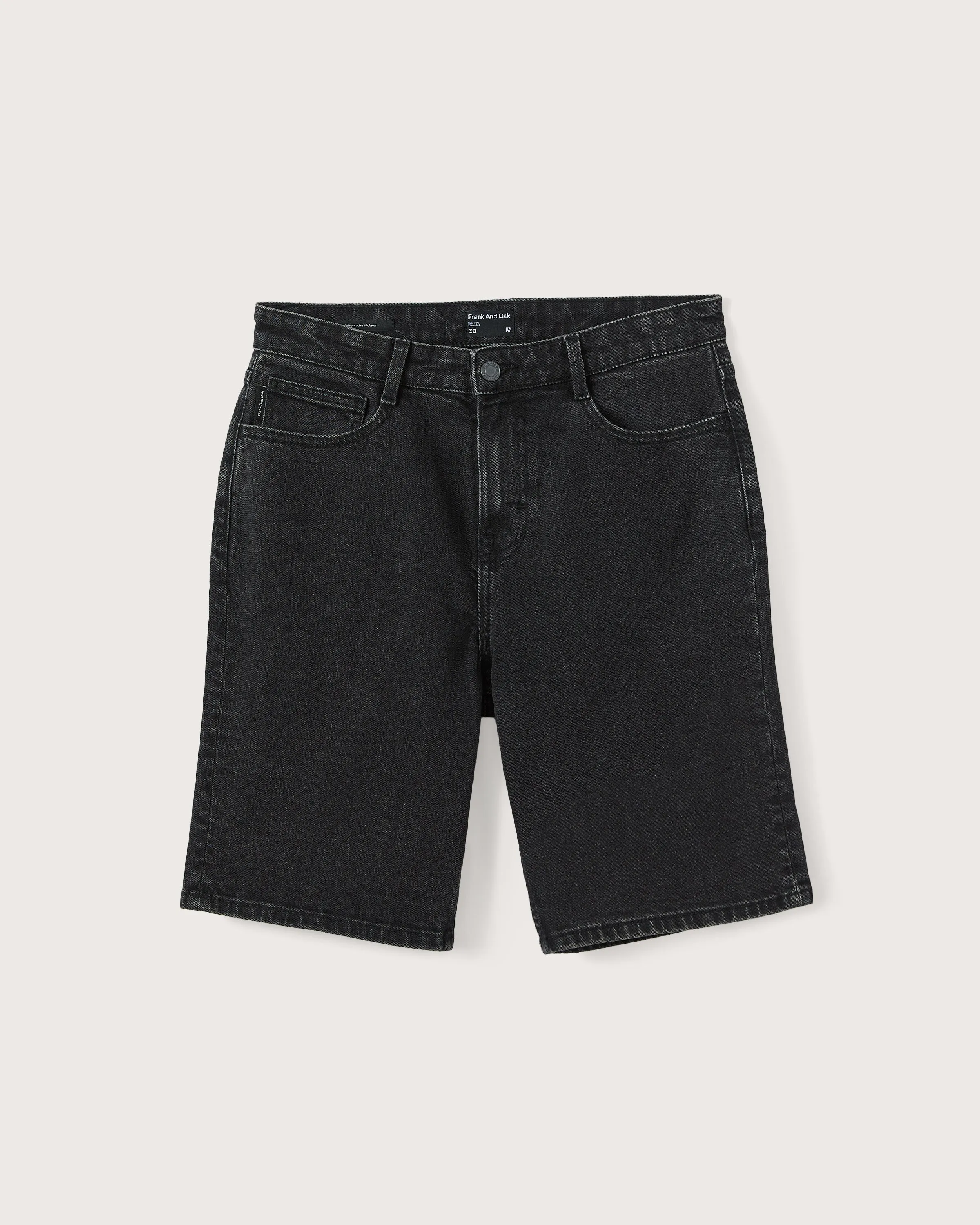 The Nolan Straight Fit 10in Short in Washed Black