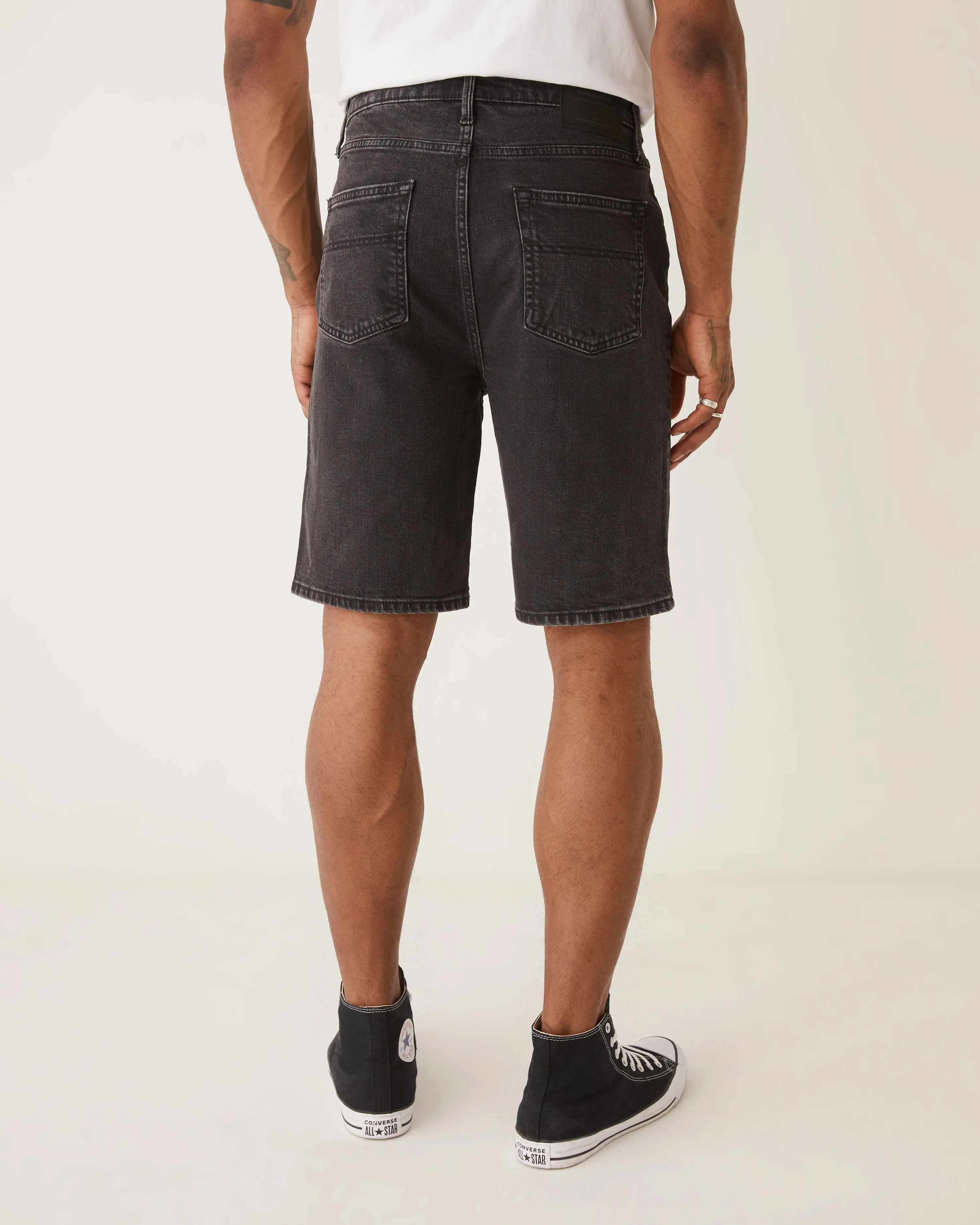 The Nolan Straight Fit 10in Short in Washed Black