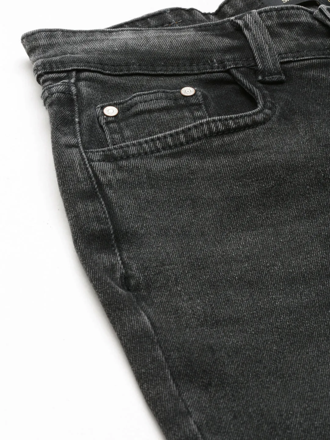 Women Grey Jean Bootcut Light Fade High-Rise Denim Jeans